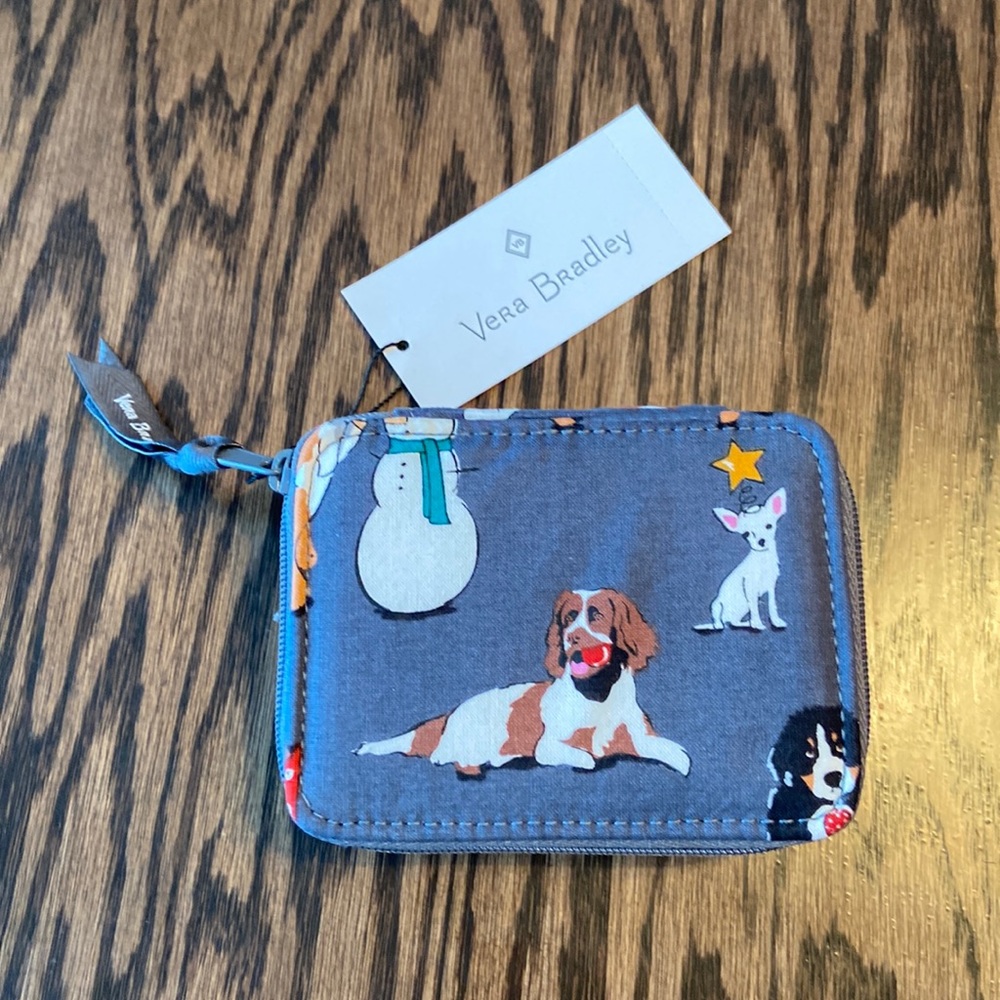 Vera Bradley Travel Pill Case Holiday Dogs